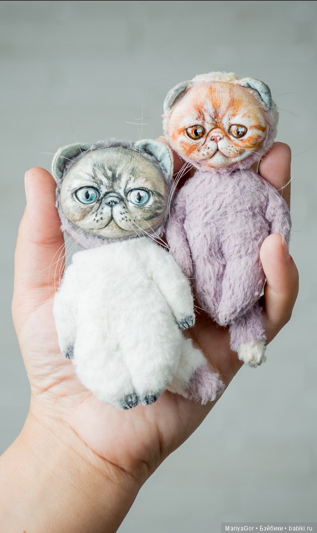 Котики - экзокотики — Игрушки в смешанной технике (мех и глина): Арт (фото 5)