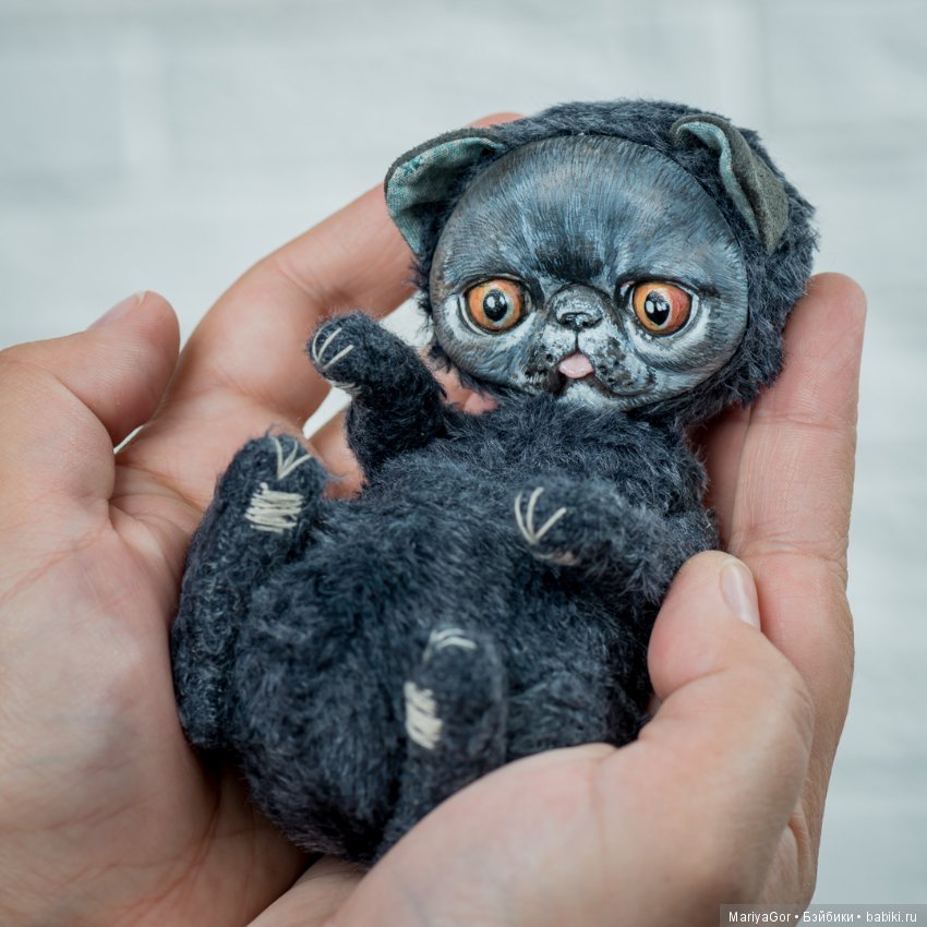 Котики - экзокотики — Игрушки в смешанной технике (мех и глина): Арт (фото 6)