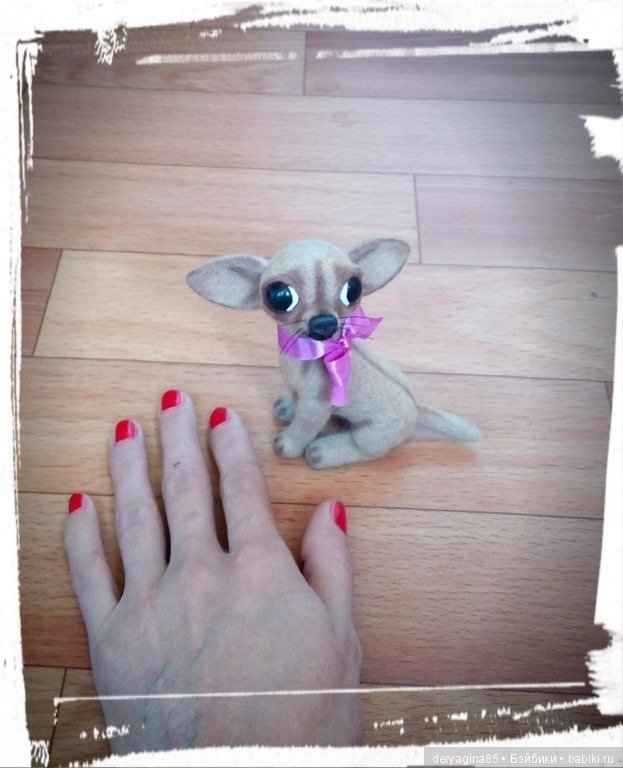 Мини чихуахуа — Валяные игрушки из шерсти: сухое валяние (фото 9)