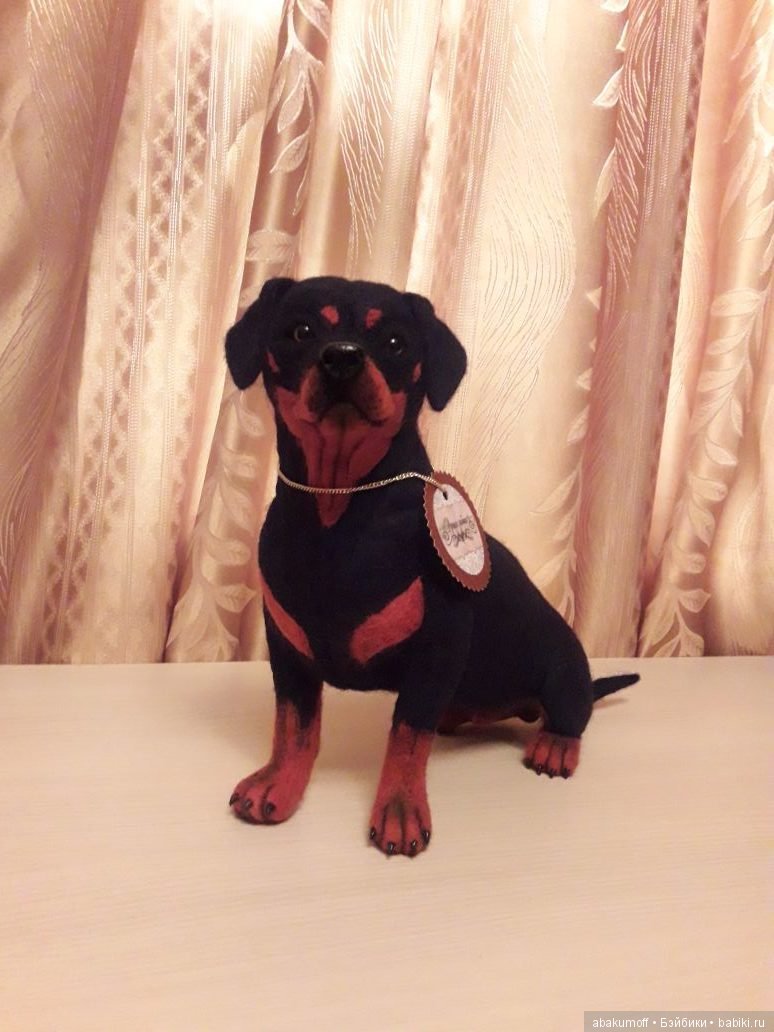 Ротвейлер из шерсти — Валяные игрушки из шерсти: сухое валяние (фото 4)