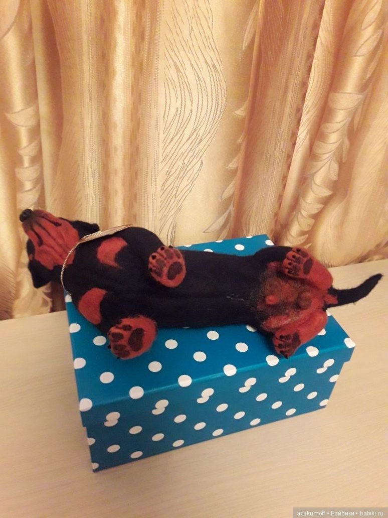 Ротвейлер из шерсти — Валяные игрушки из шерсти: сухое валяние (фото 9)