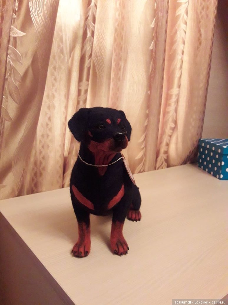 Ротвейлер из шерсти — Валяные игрушки из шерсти: сухое валяние (фото 5)