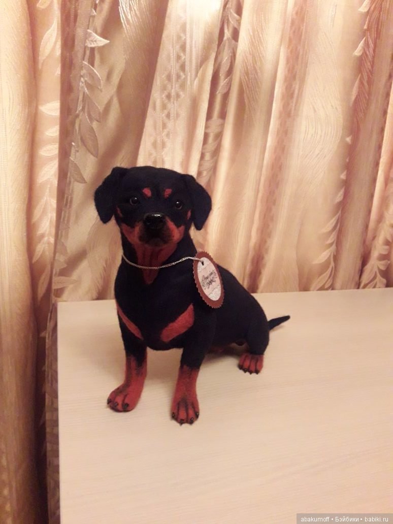 Ротвейлер из шерсти — Валяные игрушки из шерсти: сухое валяние (фото 6)