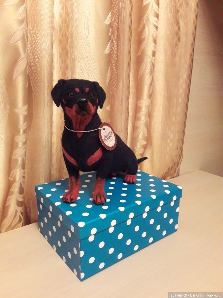 Ротвейлер из шерсти — Валяные игрушки из шерсти: сухое валяние (фото 10)