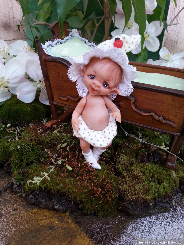 Весенний гномик Тосик — Авторские миниатюрные куклы: лепка