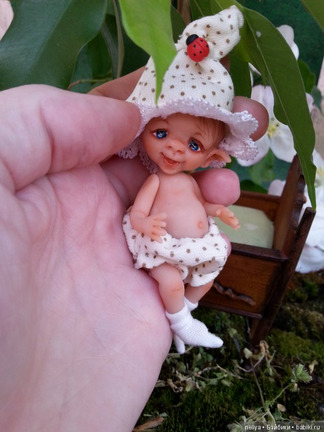 Весенний гномик Тосик — Авторские миниатюрные куклы: лепка