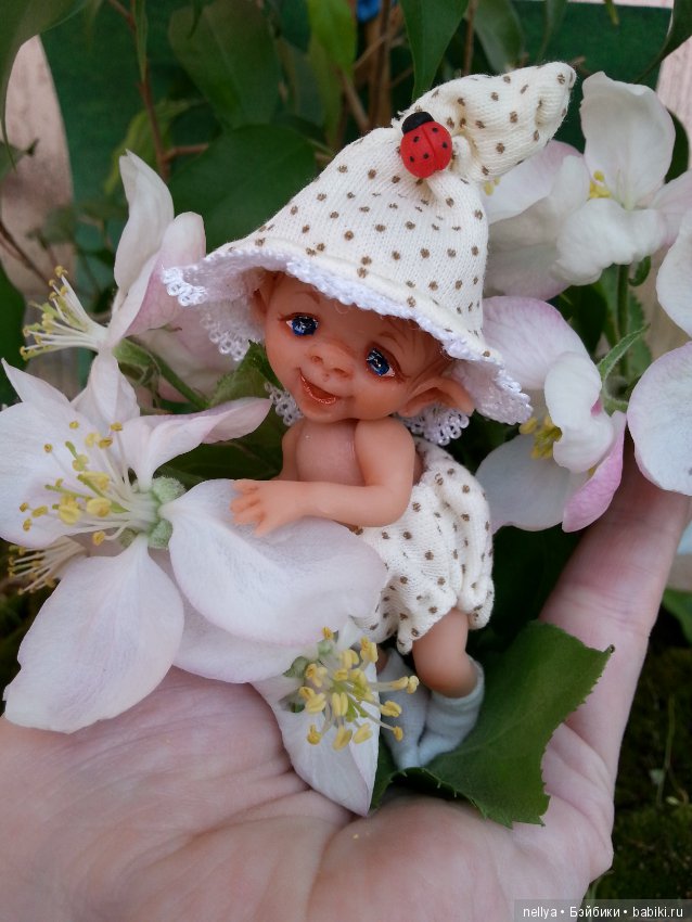 Весенний гномик Тосик — Авторские миниатюрные куклы: лепка