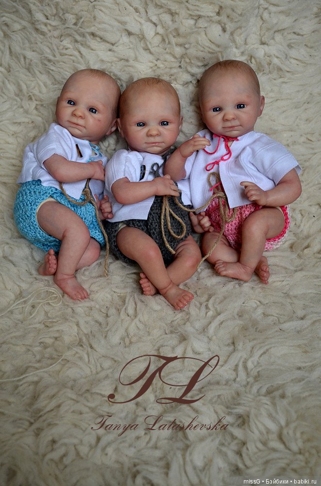 Тройняшки мини реборн Татьяны Латашевской