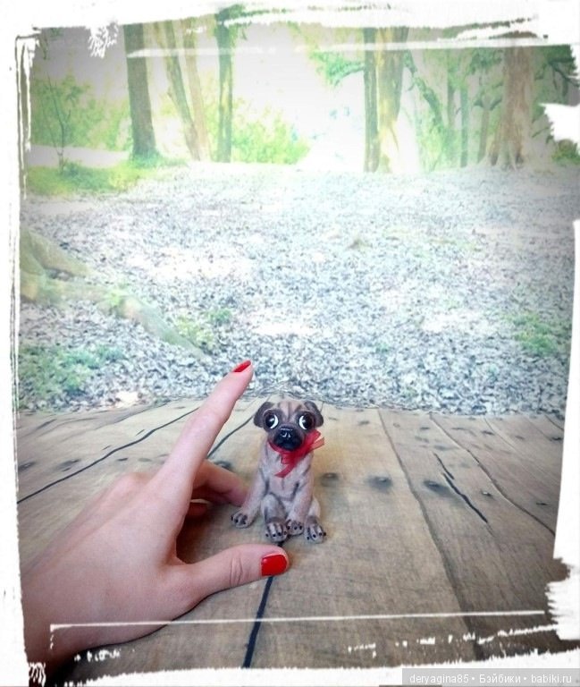 Мини мопс — Валяные игрушки из шерсти: сухое валяние