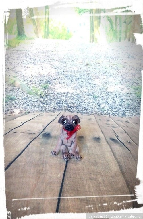 Мини мопс — Валяные игрушки из шерсти: сухое валяние (фото 7)