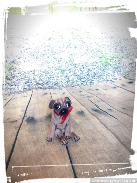 Мини мопс — Валяные игрушки из шерсти: сухое валяние (фото 4)