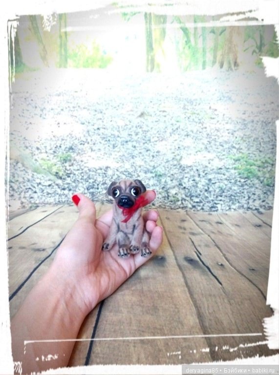 Мини мопс — Валяные игрушки из шерсти: сухое валяние (фото 8)