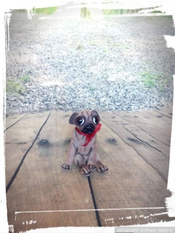 Мини мопс — Валяные игрушки из шерсти: сухое валяние (фото 5)