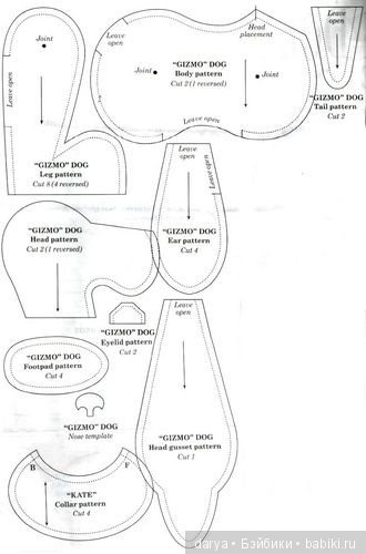 Собачка выкройка игрушки — Выкройка собаки и щенка: Тедди (фото 4)
