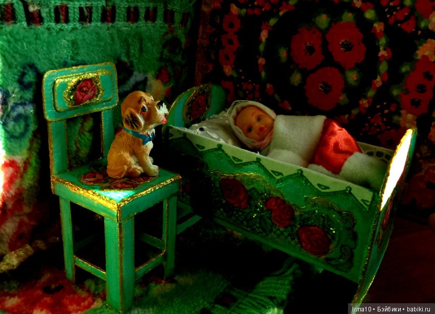 Колыбелька и стульчик в стиле ретро