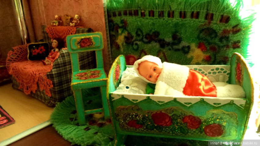 Колыбелька и стульчик в стиле ретро