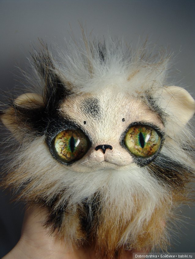 Котенок Чумачечинка — Игрушки в смешанной технике (мех и глина): Арт (фото 8)