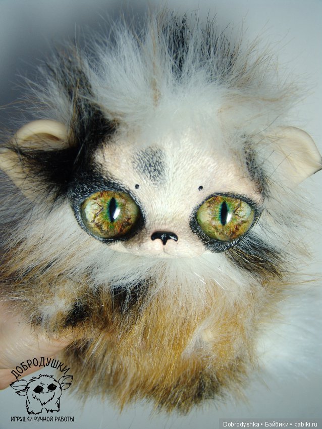 Котенок Чумачечинка — Игрушки в смешанной технике (мех и глина): Арт (фото 10)