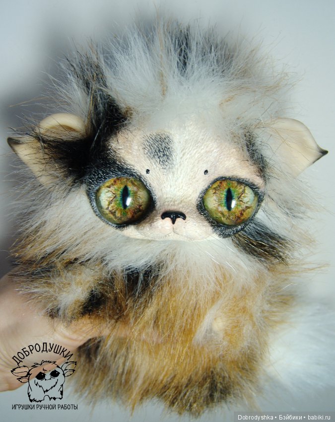 Котенок Чумачечинка — Игрушки в смешанной технике (мех и глина): Арт (фото 9)