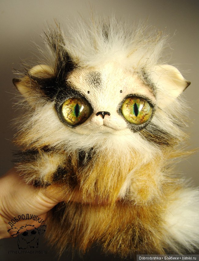 Котенок Чумачечинка — Игрушки в смешанной технике (мех и глина): Арт (фото 7)