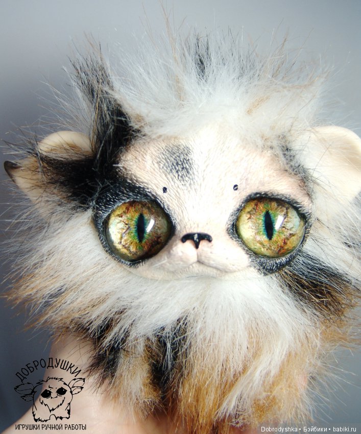 Котенок Чумачечинка — Игрушки в смешанной технике (мех и глина): Арт (фото 6)
