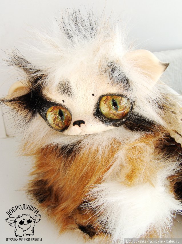 Котенок Чумачечинка — Игрушки в смешанной технике (мех и глина): Арт (фото 4)