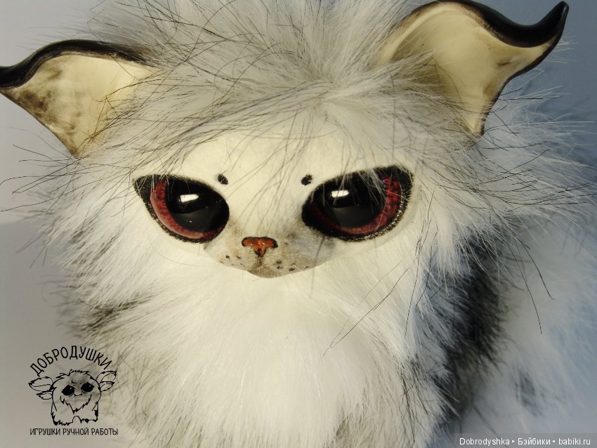 Котенок Аврора — Игрушки в смешанной технике (мех и глина): Арт