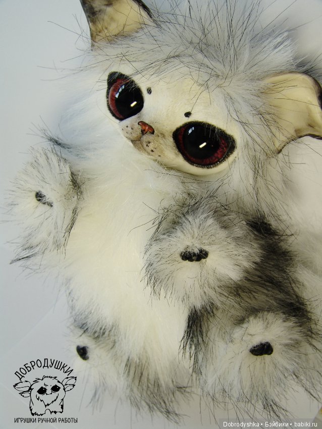 Котенок Аврора — Игрушки в смешанной технике (мех и глина): Арт (фото 7)
