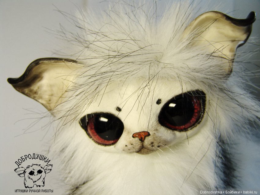 Котенок Аврора — Игрушки в смешанной технике (мех и глина): Арт (фото 2)