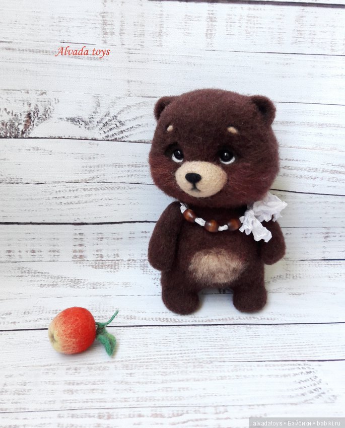 Мишка косолапый — Валяные игрушки из шерсти: сухое валяние (фото 2)