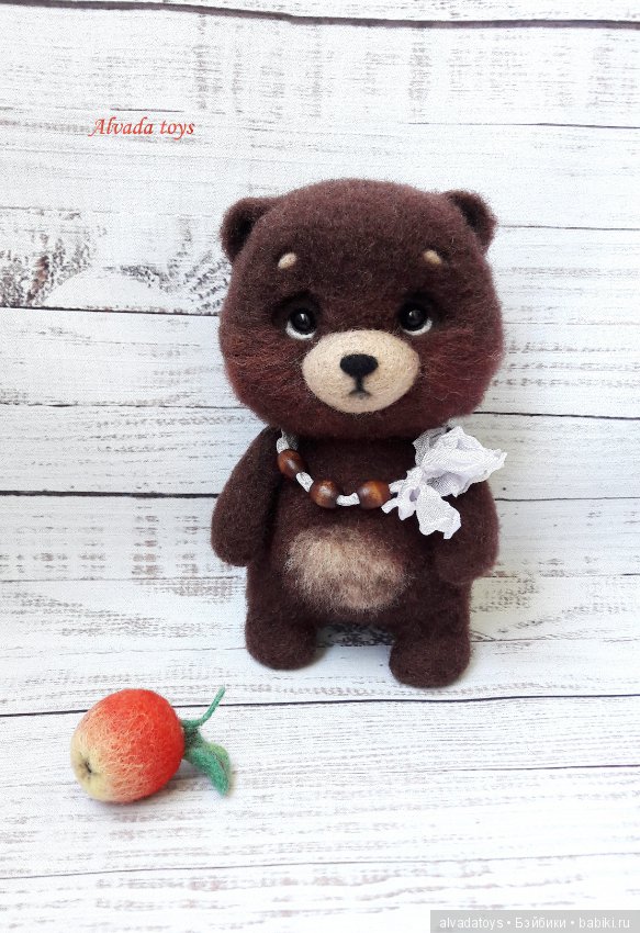 Мишка косолапый — Валяные игрушки из шерсти: сухое валяние