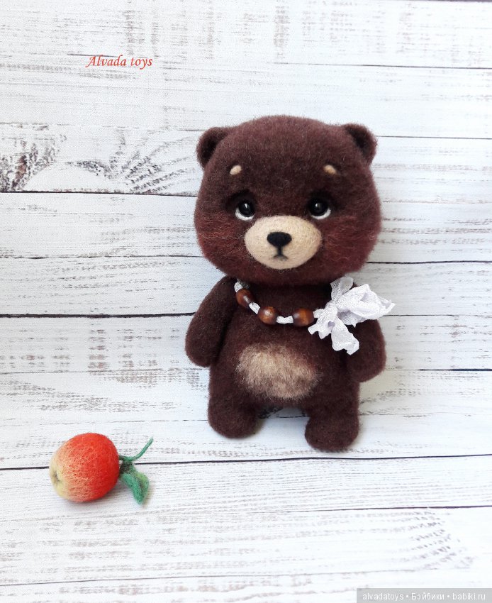 Мишка косолапый — Валяные игрушки из шерсти: сухое валяние (фото 3)