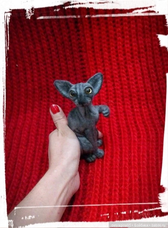 Мини фигурка сфинкса — Валяные игрушки из шерсти: сухое валяние (фото 5)