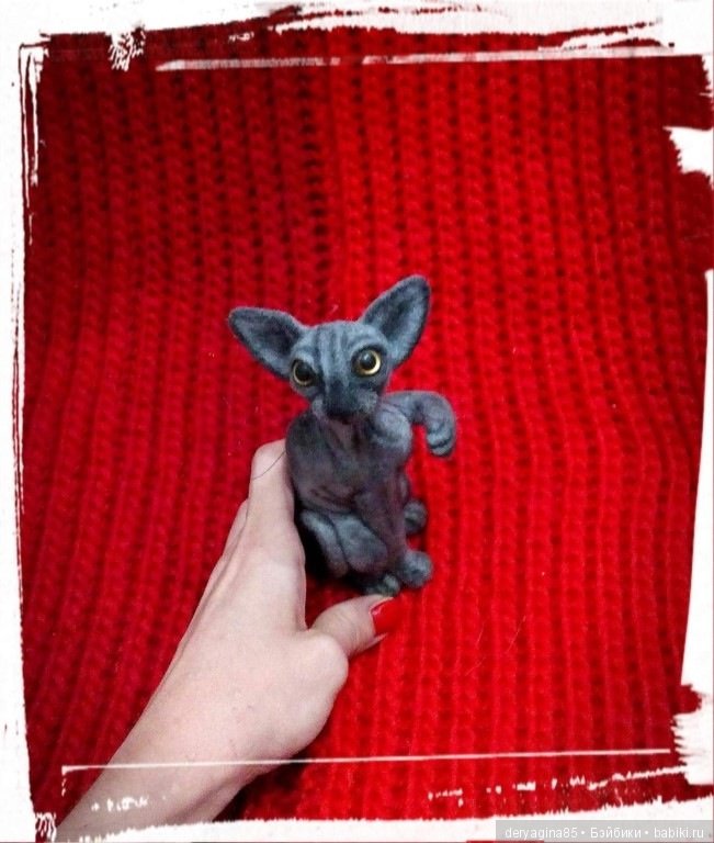 Мини фигурка сфинкса — Валяные игрушки из шерсти: сухое валяние (фото 2)