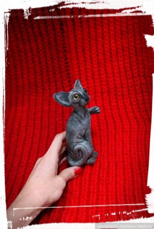 Мини фигурка сфинкса — Валяные игрушки из шерсти: сухое валяние