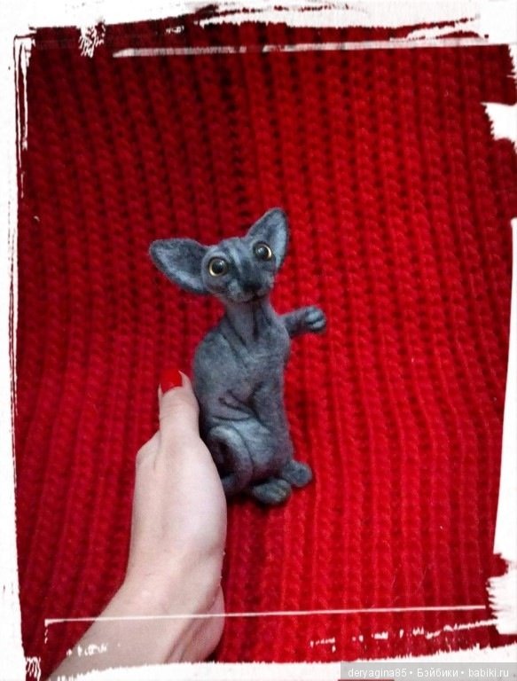 Мини фигурка сфинкса — Валяные игрушки из шерсти: сухое валяние (фото 6)