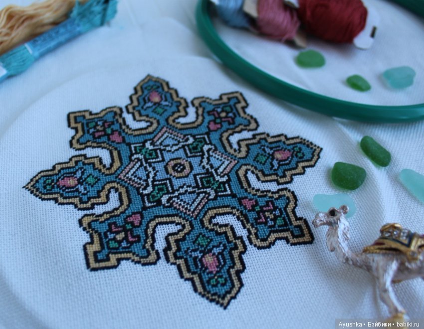 Почти персидский, но в миниатюре! Вышитый ковер для коллекционного кукольного дома