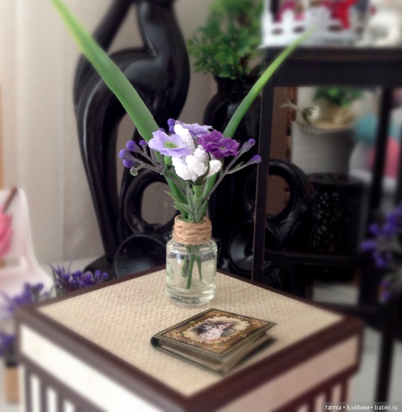 Растения, снова комнатные растения и цветы для кукольного интерьера