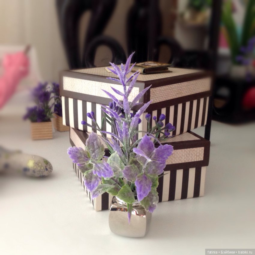 Растения, снова комнатные растения и цветы для кукольного интерьера