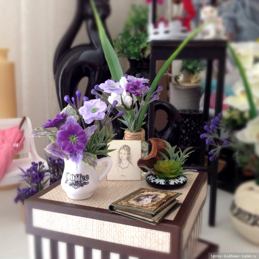 Растения, снова комнатные растения и цветы для кукольного интерьера (фото 10)