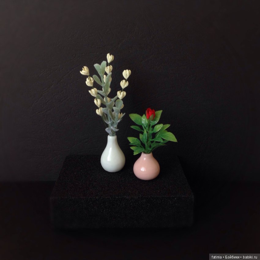 Растения, снова комнатные растения и цветы для кукольного интерьера