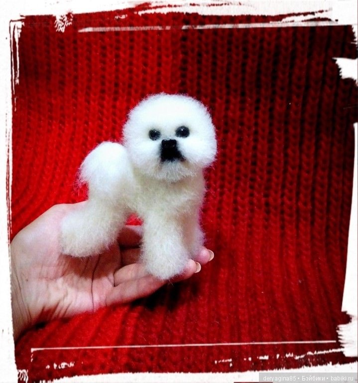 Бишон фризе — Валяные игрушки из шерсти: сухое валяние (фото 5)