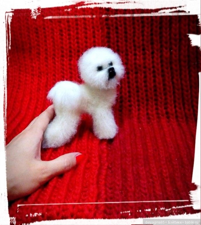 Бишон фризе — Валяные игрушки из шерсти: сухое валяние (фото 2)