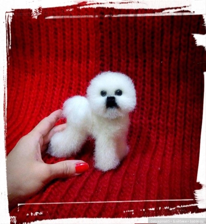 Бишон фризе — Валяные игрушки из шерсти: сухое валяние (фото 8)