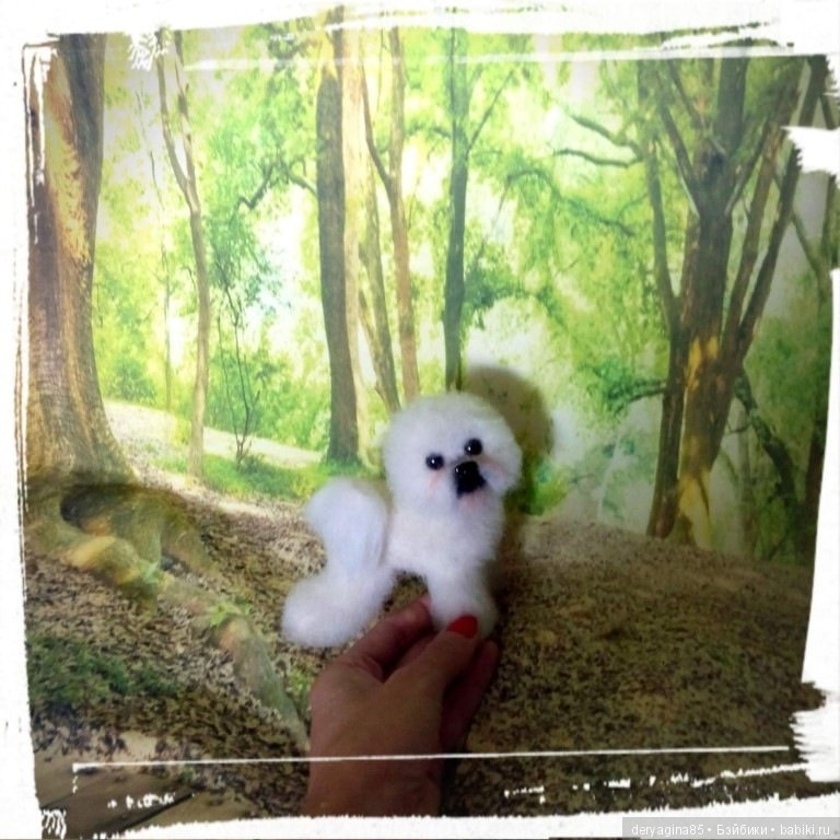 Бишон фризе — Валяные игрушки из шерсти: сухое валяние