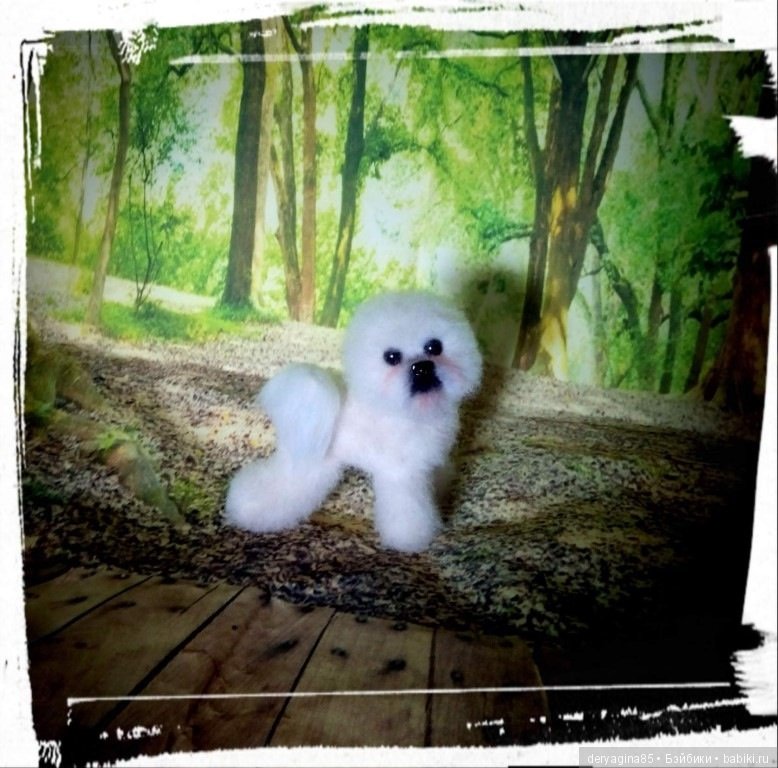 Бишон фризе — Валяные игрушки из шерсти: сухое валяние