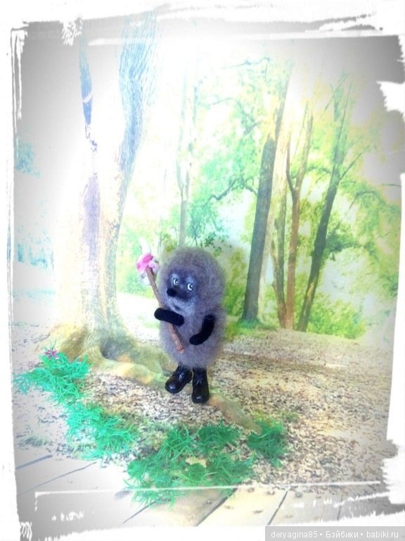 Ёжик в тумане — Валяные игрушки из шерсти: сухое валяние (фото 4)