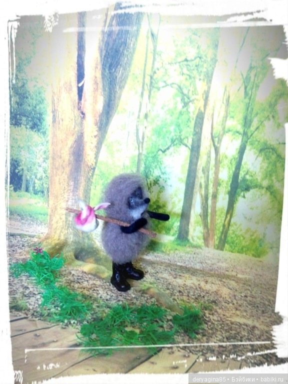 Ёжик в тумане — Валяные игрушки из шерсти: сухое валяние