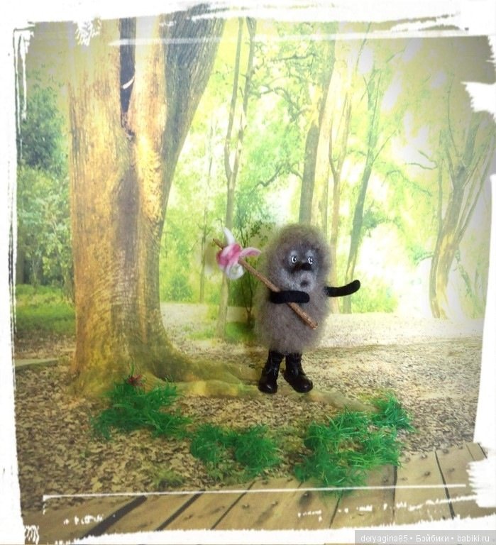 Ёжик в тумане — Валяные игрушки из шерсти: сухое валяние (фото 7)