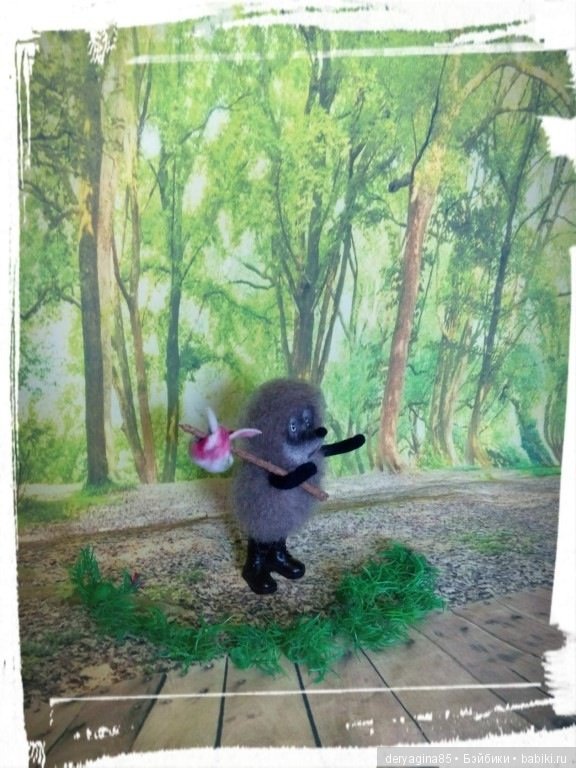 Ёжик в тумане — Валяные игрушки из шерсти: сухое валяние